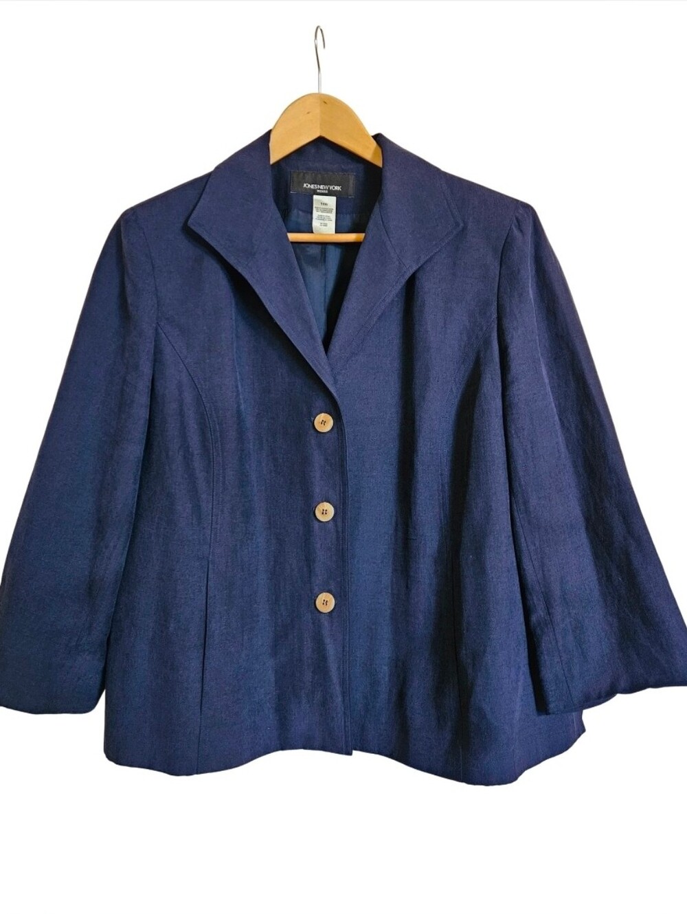 Jones New York Deep Navy Silk&Linen Blazer | 14W